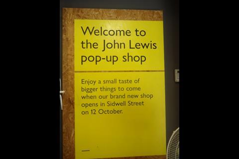 John Lewis pop-up, Exeter
